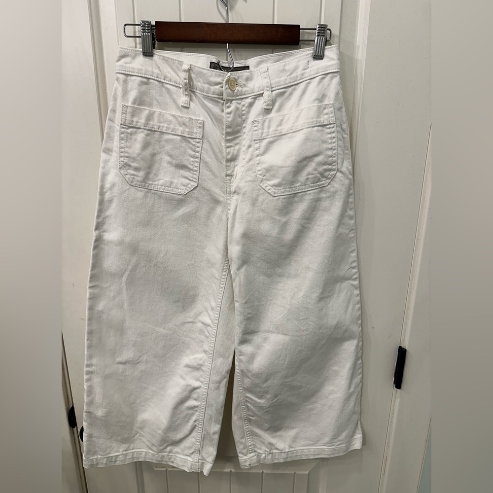 Point Sur (J.Crew) White Denim Wide Leg Crop Jeans 25P - Picture 2 of 5